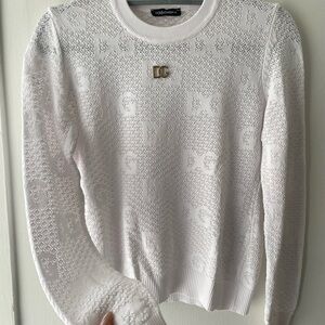 Dolce & Gabbana Textured White Sweater